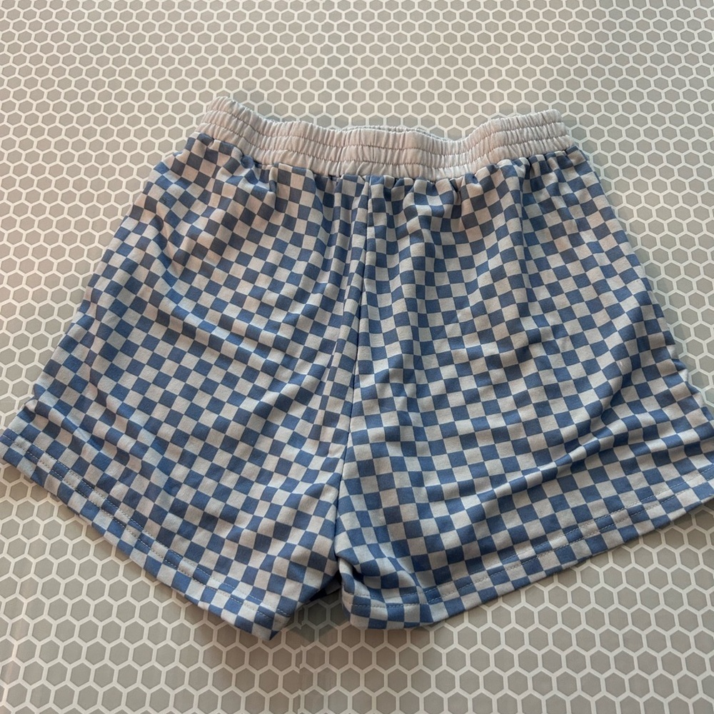 Blue Checkered Sweatshirt & Shorts Womens Set
Size S - Picture 6 of 6